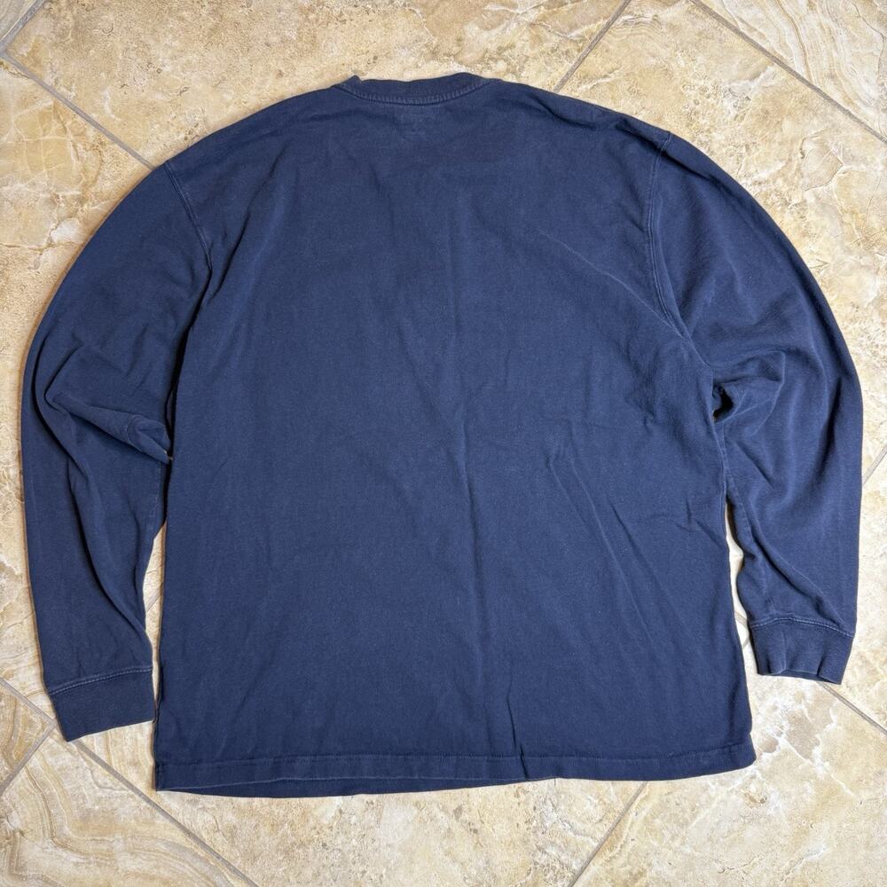 Carhartt Navy Long Sleeve Henley Pocket Shirt Men’s L Tall Workwear - Picture 5 of 5